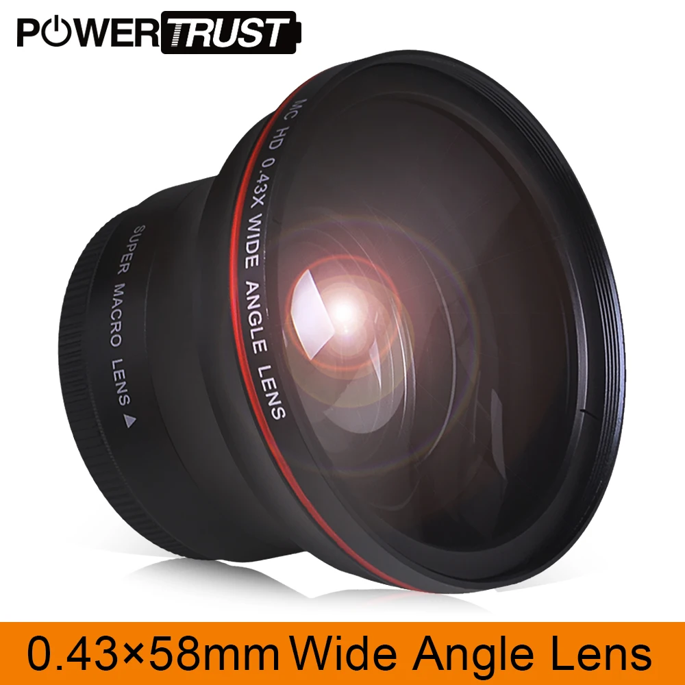 

58MM 0.43x Professional HD Wide Angle Lens (w/Macro Portion) for Canon EOS Rebel 77D T7i T6s T6i T6 T5i T5 T4i T3i SL2