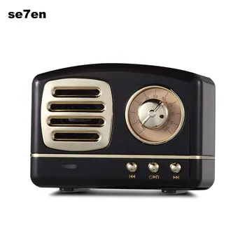 

2019 Retro Bluetooth Speaker Portable Wireless Speakers Column Bass Stereo Subwoofer Support TF Card Nostalgic Music Player new