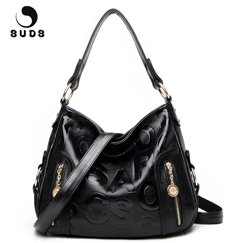 

SUDS Brand Large Capacity Women PU Leather Letter Shoulder Bags Fashion Lady Designer High Quality Messenger Bags Crossbody Bags