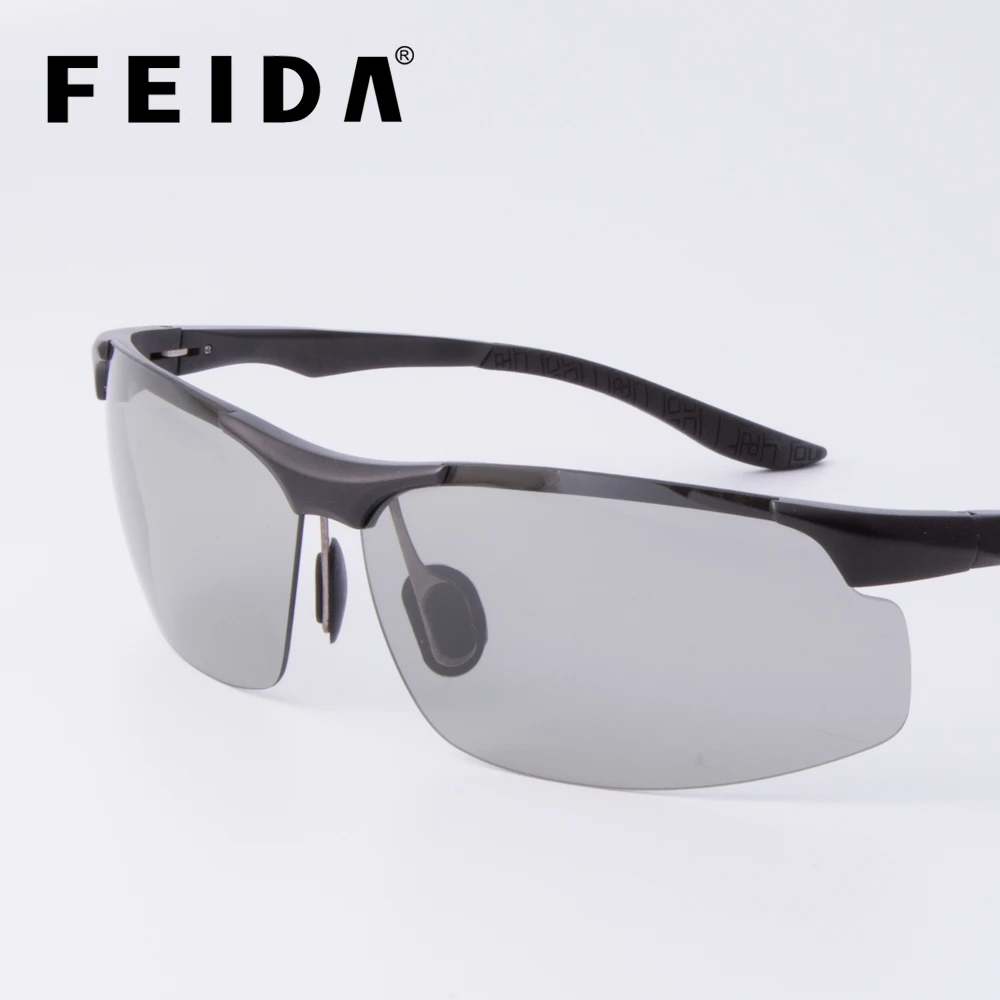 

FEIDA Brand sunglasses women men aluminium polarized Photochromic sunglasses against UVA/UVB UV400 vintage men Sunglasses 8003
