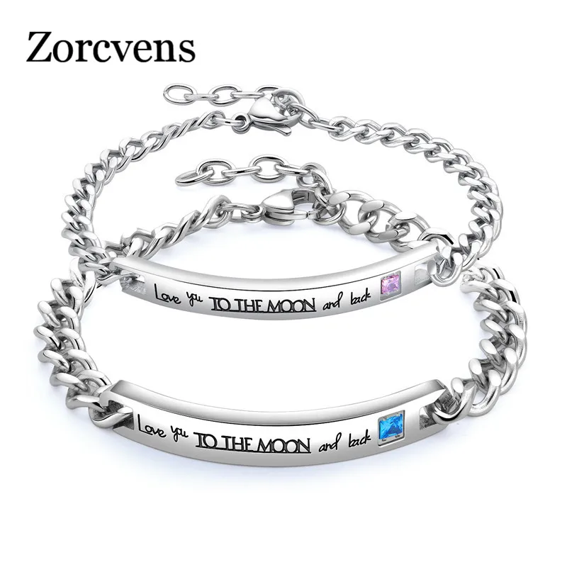 

LETAPI Drop Shipping CZ Stone 316L Stainless Steel Wedding Bracelets Bangles for Woman and Man