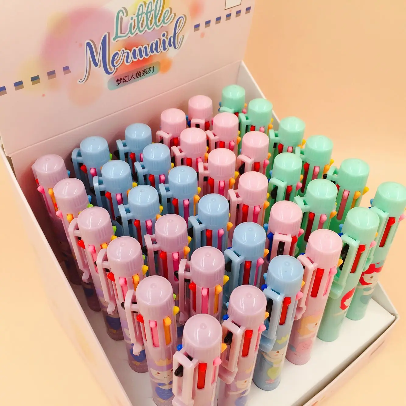 Mermaid Cartoon 8 Colors Chunky Ballpoint Pen School Office Supply Gift Stationery Papelaria Escolar