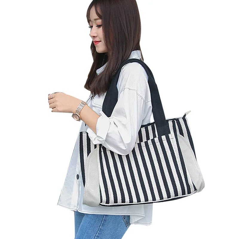 2019 عارضة النساء أعلى-حقائب بيد مخطط كبيرة قدرة حمل قماش حقيبة كتف حقيبة تسوق حقائب الشاطئ عارضة حمل الأنثوية 2019 عارضة النساء أعلى-حقائب بيد مخطط كبيرة قدرة حمل قماش حقيبة كتف حقيبة تسوق حقائب الشاطئ عارضة حمل الأنثوية