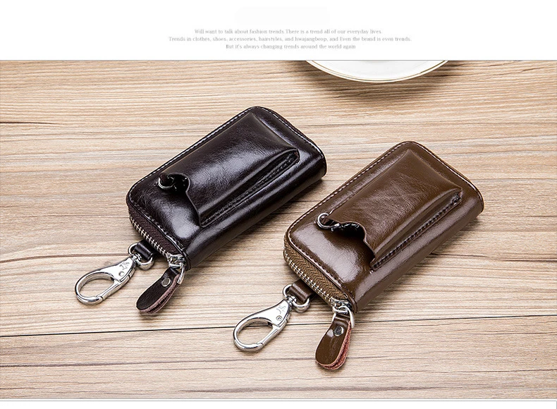 Porte-Clés Étui Voiture En Cuir Véritable – Noir – Universel – Uxcell