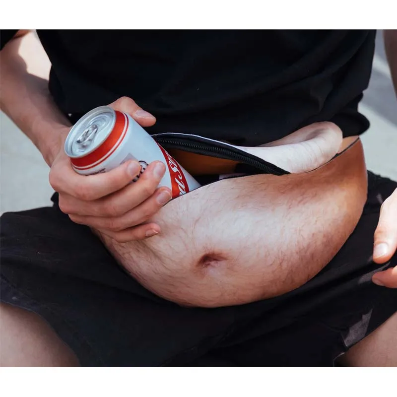 

New products, beer belly, waist pack, fake belly, leisure outdoor sports, running bags, waterproof mobile phone, belly bag.