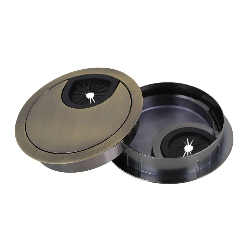 60mm Bronze Zinc Alloy Computer Desk Table Grommet Cable ...