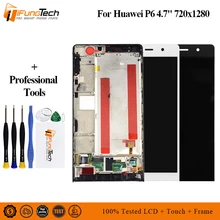 Free Shipping 100% Tested For Huawei P6 P6S LCD Display+Touch Screen Digitizer Glass Panel Replacement For Huawei Ascend P6 skylarpu touch screen digitizer panel for lxe vx9 forj rugged wireless vehicle mount computers free shipping