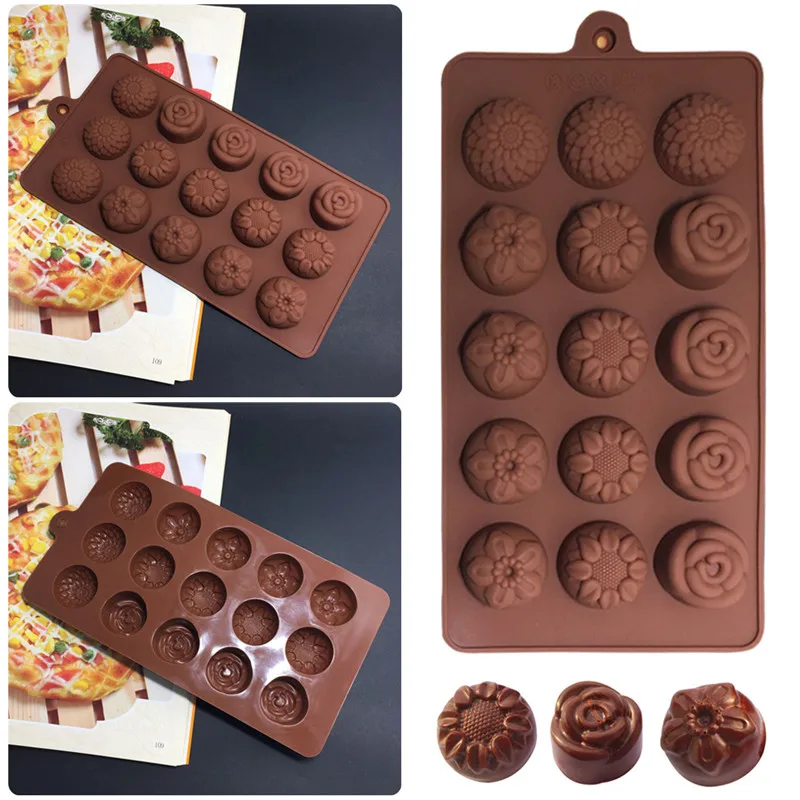 1PCS-Unique-Four-Kinds-Of-Flowers-Shape-Silicone-Chocolate-Mold-Ice-Cupcake-Lollipop-Sugar-Tool