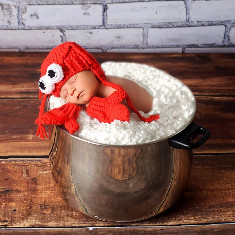 Handmade Del Bambino Lavorato A Maglia Cappello Rosso Aragosta Mitten  Guanti Set Costume Neonato Crochet Photography Fotografia Puntelli Cosplay  Outfit|costume newborn|newborn crochetbaby knit - AliExpress
