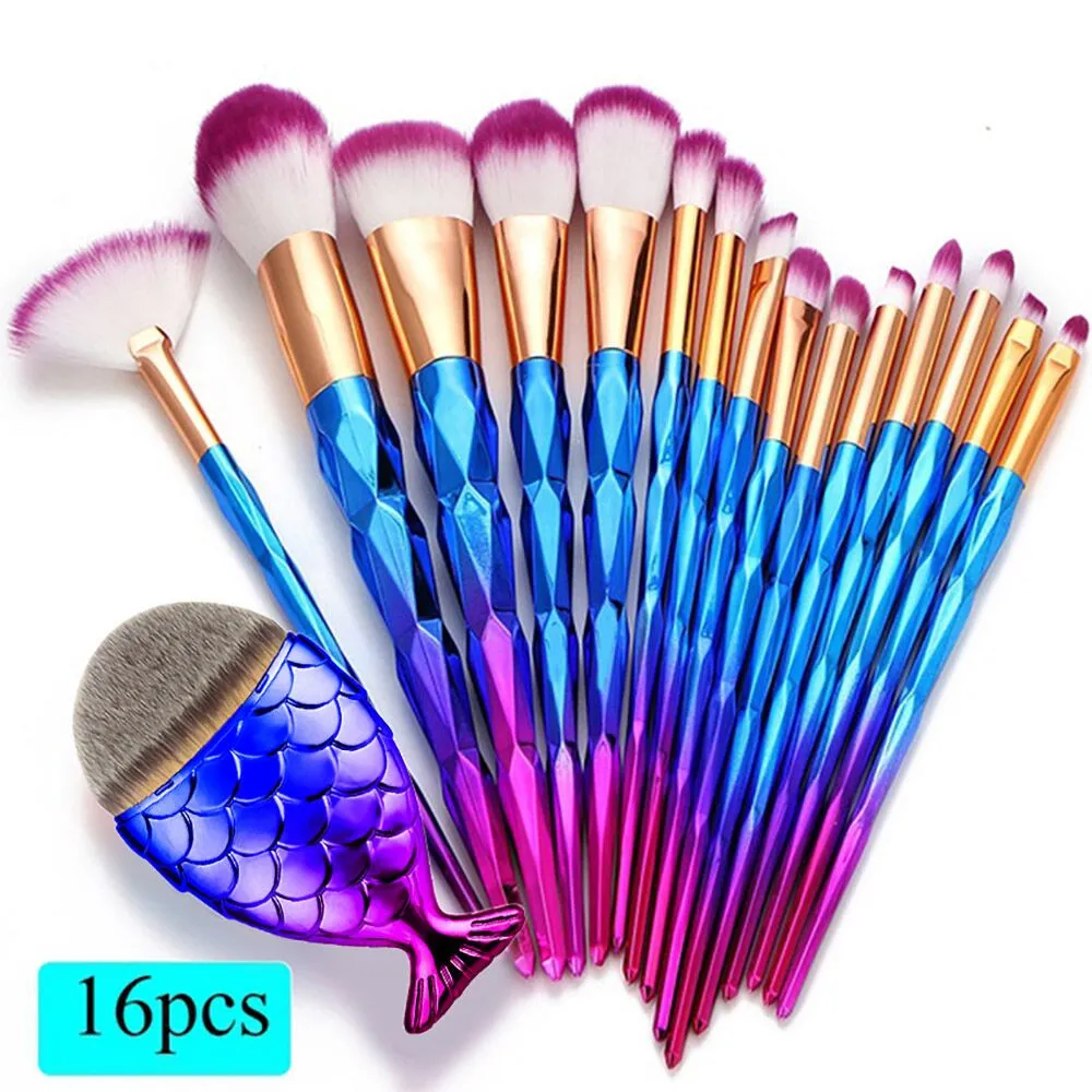 

ISHOWTIENDA 16PCS Make Up Foundation Eyebrow Eyeliner Blush Cosmetic Concealer Brushes Makeup Brushes Sets pinceaux maquillage