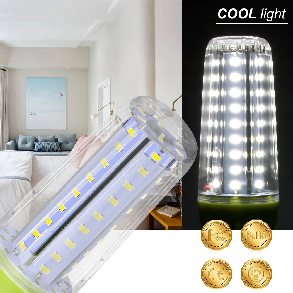 

E27 Lampe Led Corn Bulb 220V LED Light E14 Candle Lamp 10W 15W 20W Lampara Led Bulb 110V Chandelier Lighting No Flicker 5736SMD