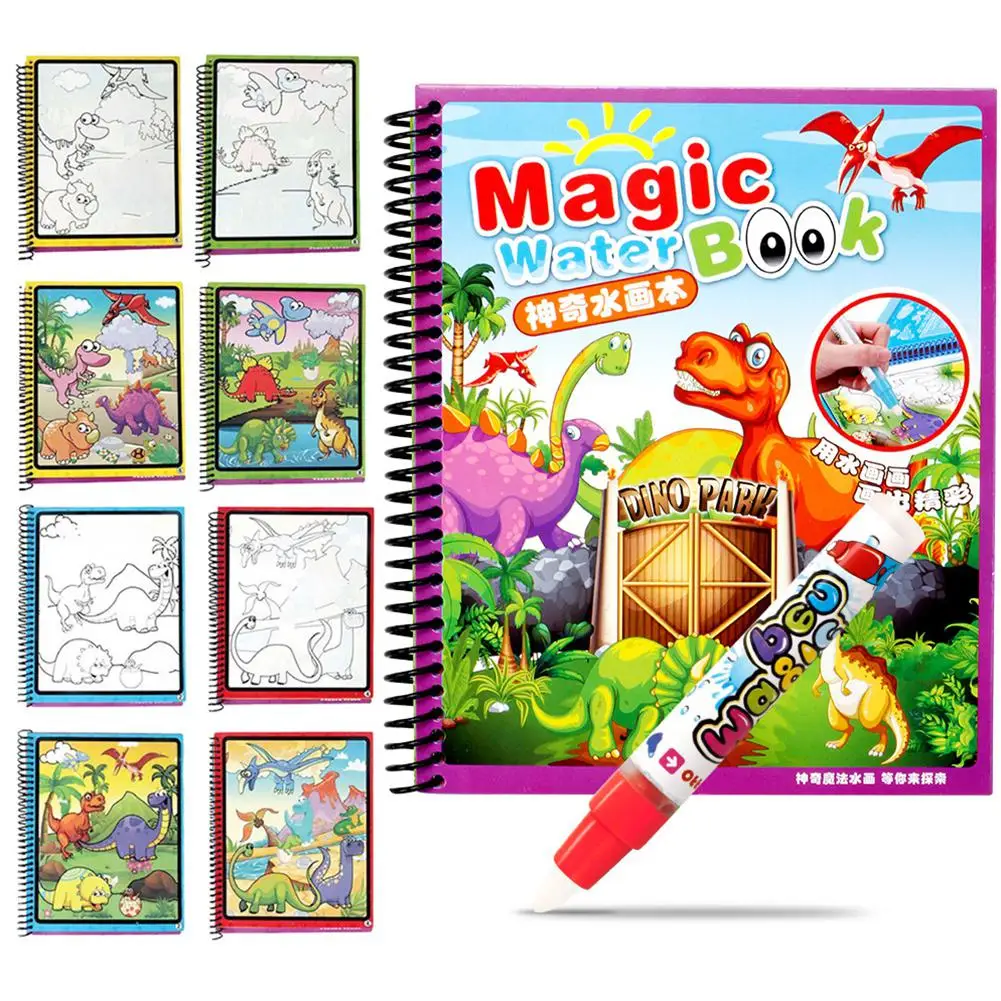 LeadingStar Kids Magical Water Drawing Book Reusable Water Painting