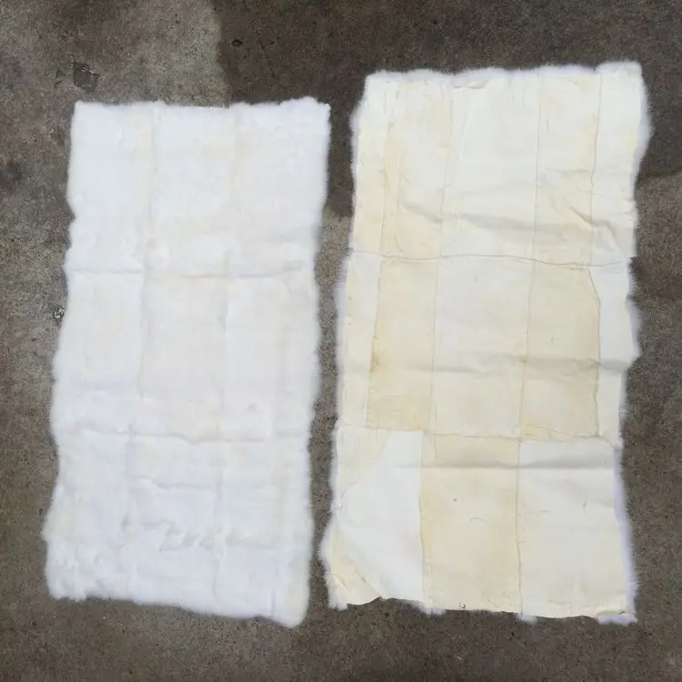 

white plate Genuine real rabbit fur material piece size 50CM*110CM