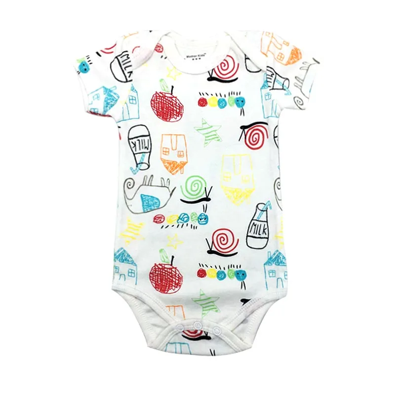 Новинка года, брендовый Одноцветный трикотажный комбинезон с короткими рукавами для новорожденных мальчиков и девочек возрастом от 0 до 24 месяцев, летняя одежда - Цвет: 1