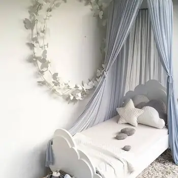 

Nordic Ins Style Kids Playing Tent Chiffon Mosquito Net Hanging Dome Princess Bed Canopy for Nursery Kids Room Decoration
