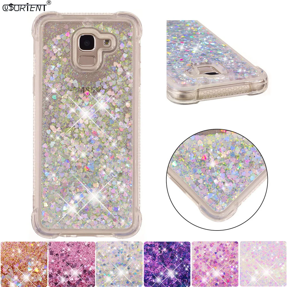 

For Samsung Galaxy J6 2018 Bling Glitter Liquid Quicksand Phone Cover SM-J600F/DS SM-J600FN/DS Soft Silicone Bumper Case Funda