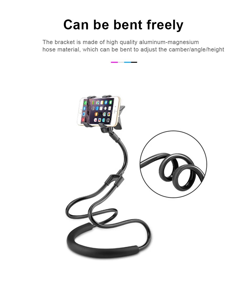 !ACCZEE Long Arm Adjust Lazy Neck Mount Phone Stand Holder For iPhone Universal 360 Degree Flexible Rotate BedDesktop Bracket (2)