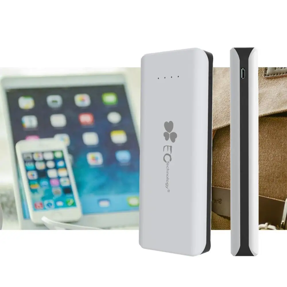 EC technology 20000 mah 18650 power Bank портативное зарядное устройство для Xiaomi iPhone внешняя батарея с светодиодный подсветкой