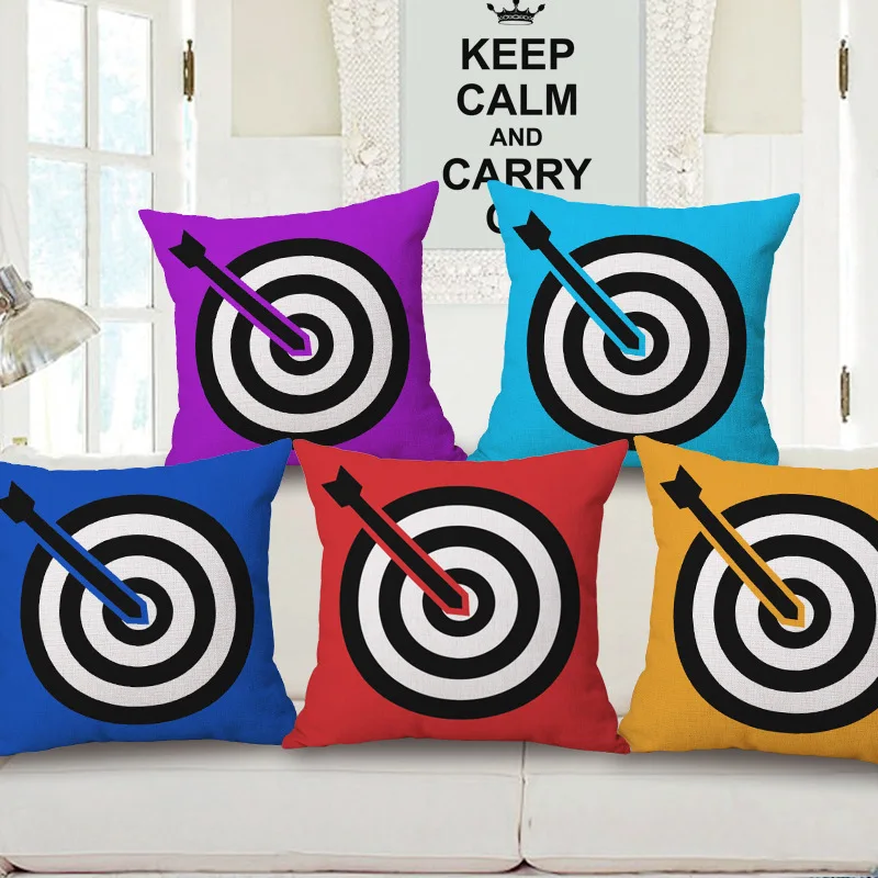 Hit The Target Cushion Cover Candy Color Circles Pillow Case