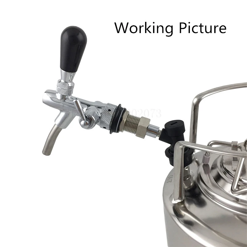 Quick Fitiing Beer Tap Faucet & Adjustable Faucet With Chrome Plating, Beer Homebrewing Tap With Ball Lock Liquid Disconnect (3)