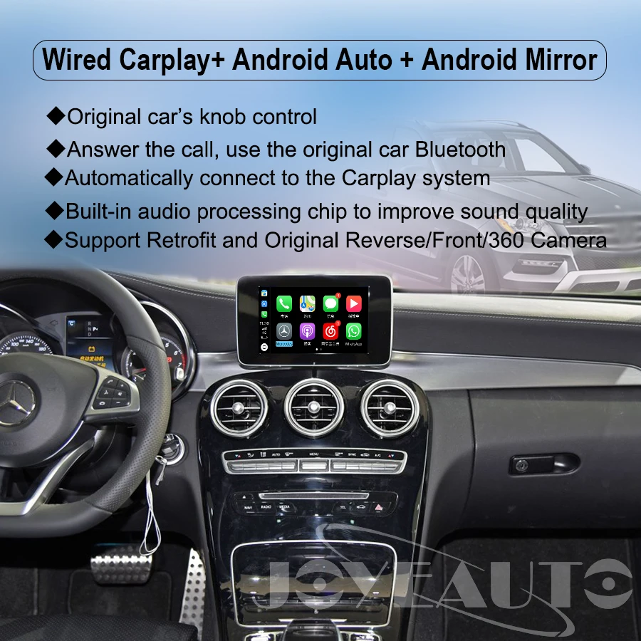 Flash Deal Joyeauto Wireless Apple Carplay for Mercedes A B C E G CLA GLA GLC S Class Car play Android Auto/Mirroring 2015-2019 NTG5 W205 2 Flash Deal Joyeauto Wireless Apple Carplay for Mercedes A B C E G CLA GLA GLC S Class Car play Android Auto/Mirroring 2015-2019 NTG5 W205 2