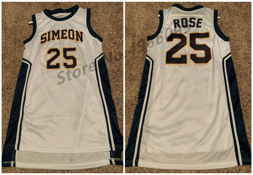 Simeon High School 25 Derrick Rose Retro Basketball Jersey Mens