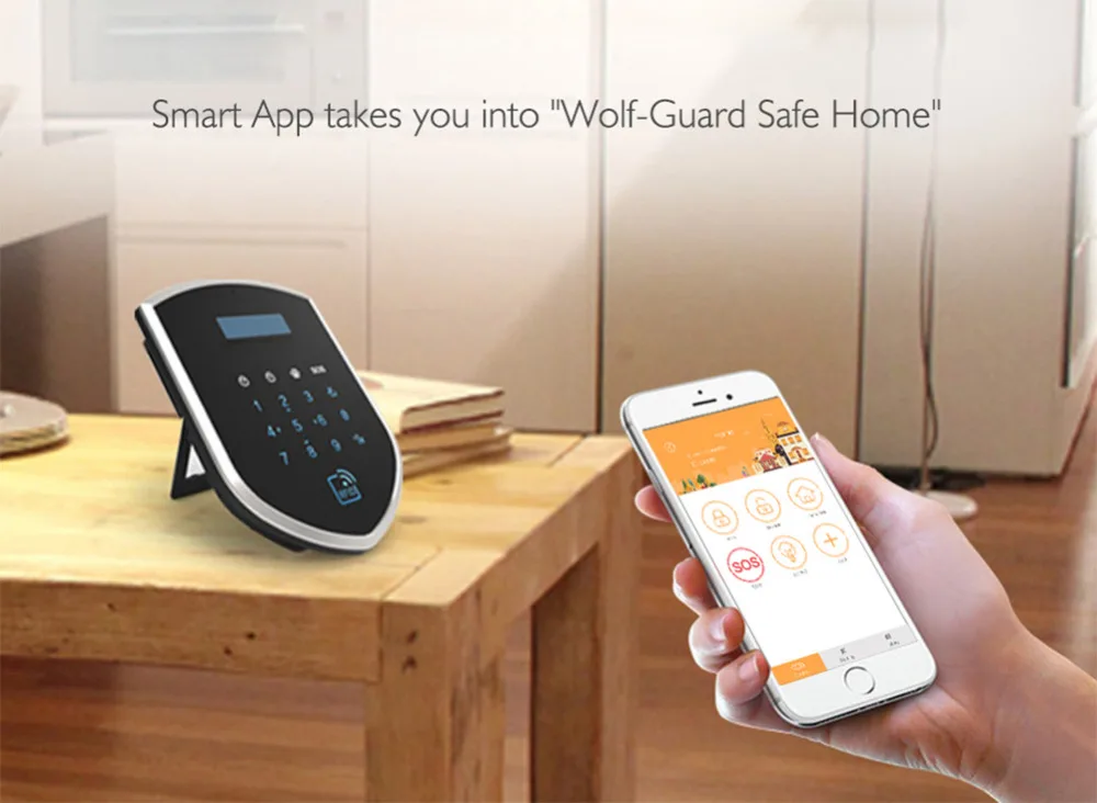 Wolf-Guard WM2GR GSM Wifi беспроводная домашняя система охранной сигнализации DIY Kit приложение управление детектор движения датчик охранная сигнализация