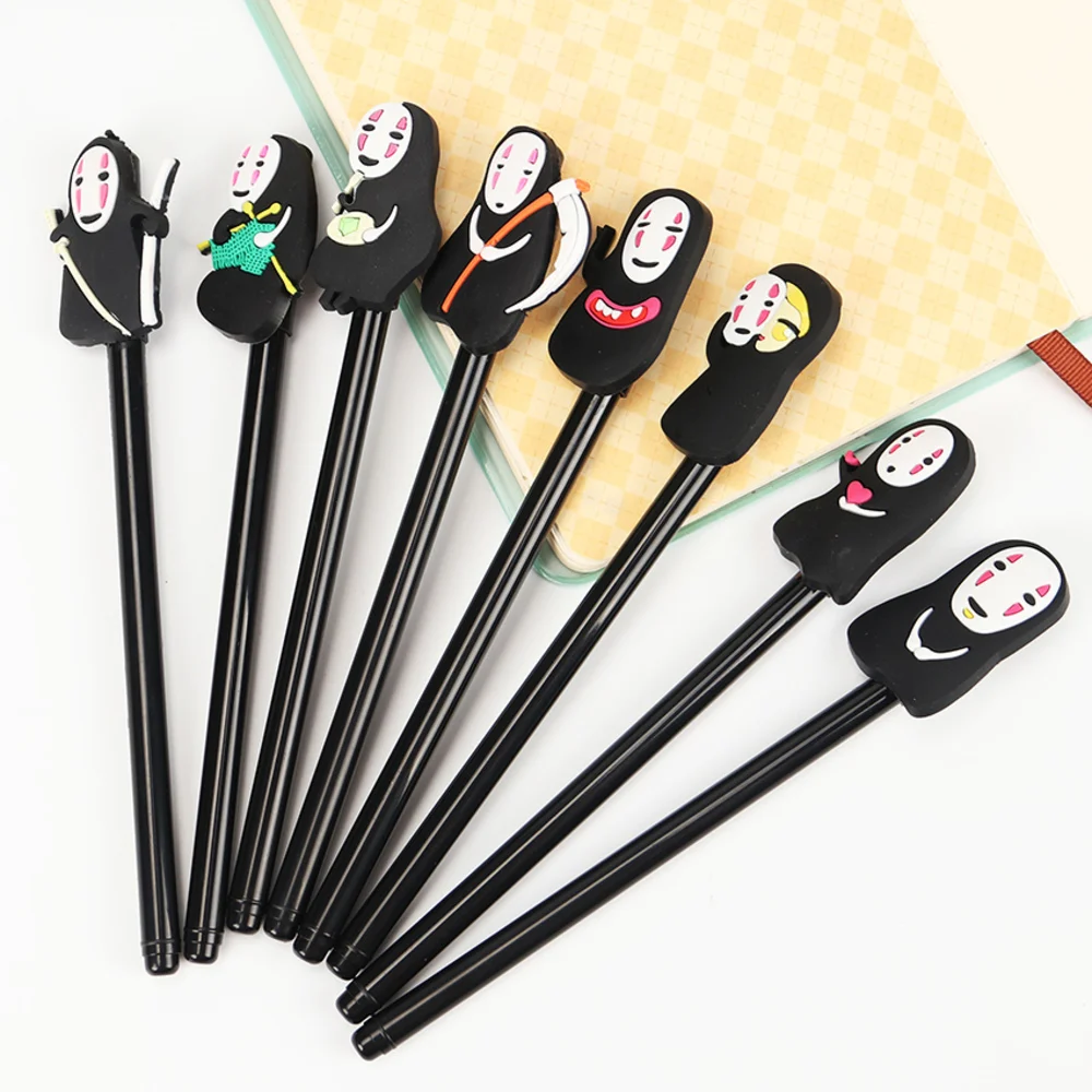 

BP 3PCS Spirited Away Action Figure No Face Man 8 Different Expressions Model Gel Pens Children Students Boys Girls WJ-SMT114
