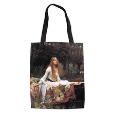 Известный Ван живопись женские парусиновые сумки для покупок Повседневная Экологичная, вместительная сумка на плечо универсальная летняя пляжная сумка