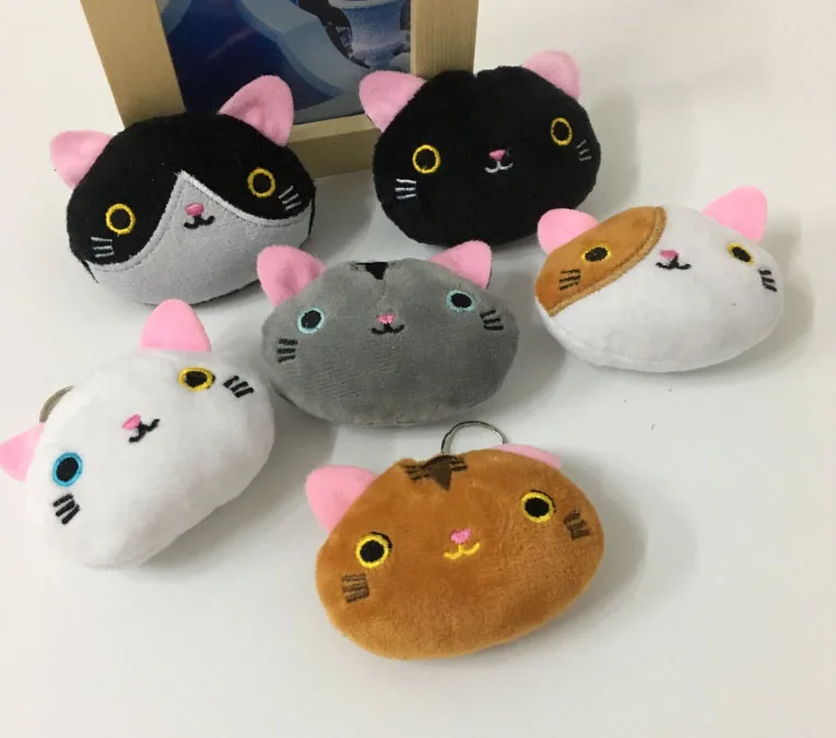 6Colors Cat Plush Toy key chain Plush Cat Stuffed Plush Doll Stuffed ...