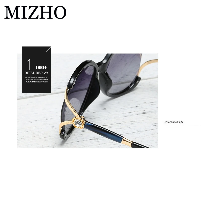 MIZHO 717a6 Luxury Solarized Somen Vidrio Sunglasses Women Polaroid UV Protection Original Diamond Pattern Brand Design Colored