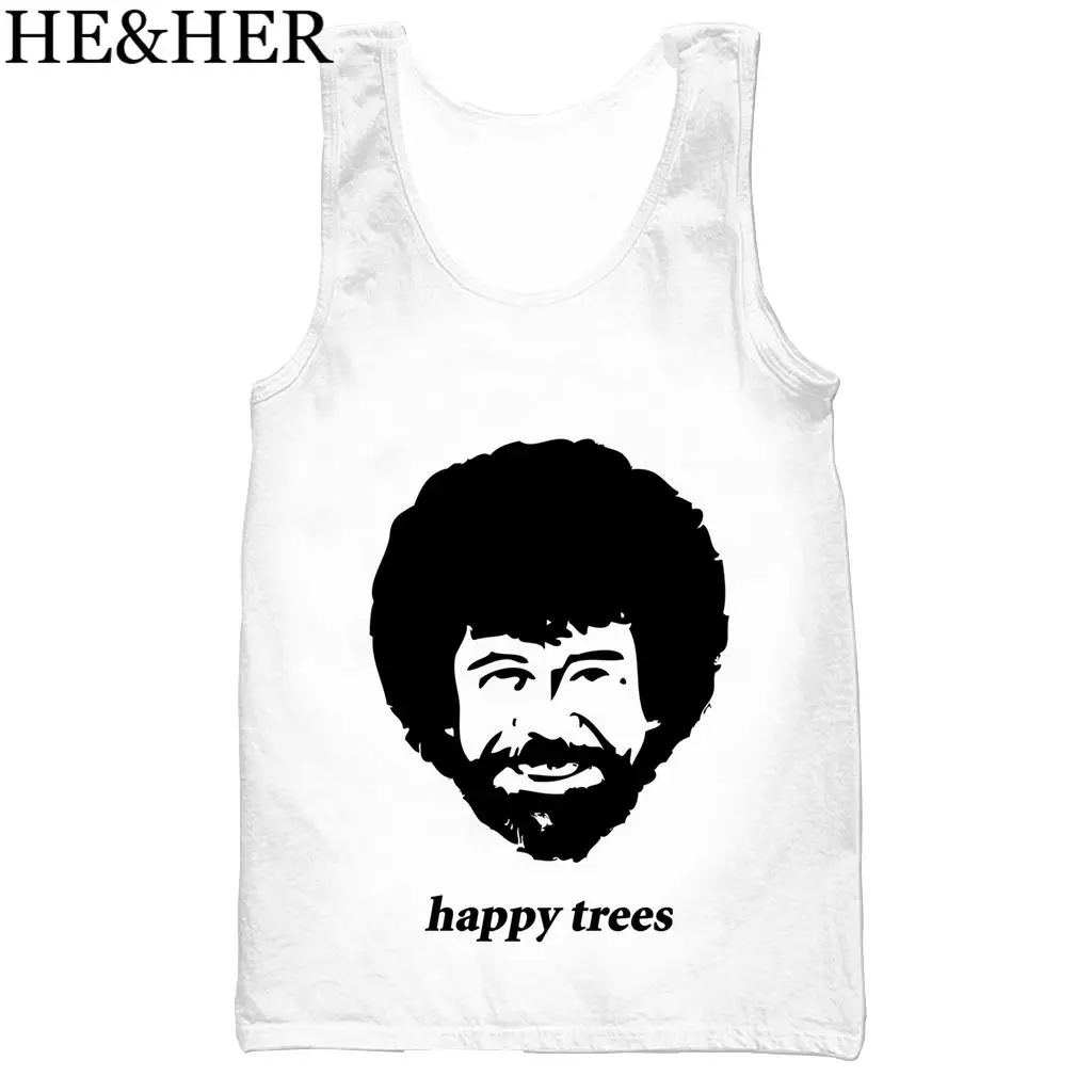 Bob ross 3D Печатный Топ на бретелях для мужчин модный крутой летний топ на бретелях для работы Мужские Женские топы топ на бретелях - Цвет: 04