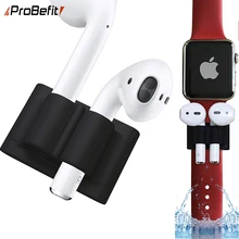 Pour Apple AirPods Silicone support pince écouteur support étui pour Apple Watch série 3 2 1 crochet pince Anti-perte pour Iwatch 4 5 6 SE