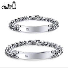Effie queen, новинка, модный мужской женский браслет из нержавеющей стали, простой роскошный австрийский циркон, пара браслетов WTB37