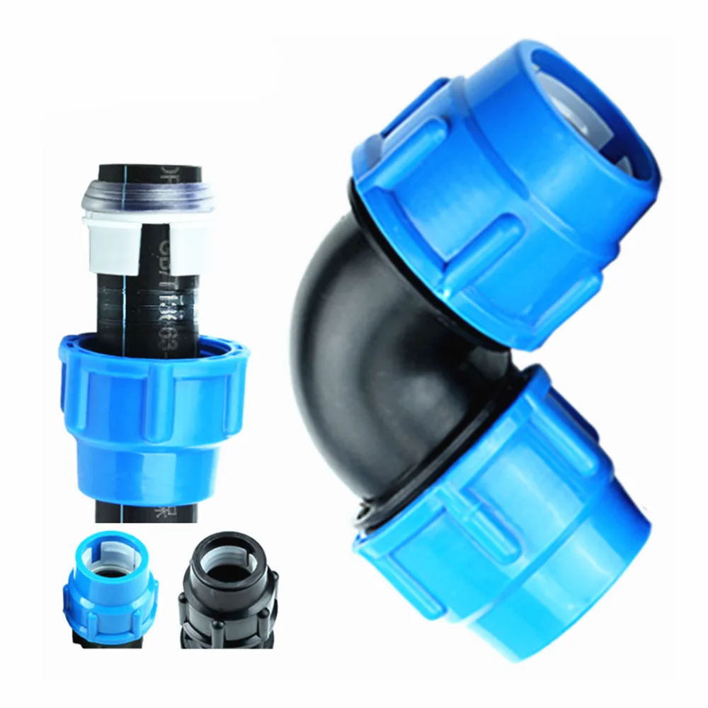 Fast Joint Elbow Plastic PE Pipe Fittings Blue Cap Fast Joint 16mm 20mm 25mm 32mm 40mm 50mm 63mm