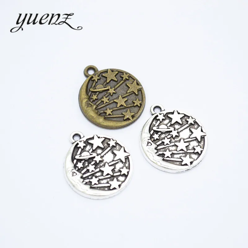 

YuenZ 8pcs Round Moon & Stars pendant for jewelry making 23*20mm L106