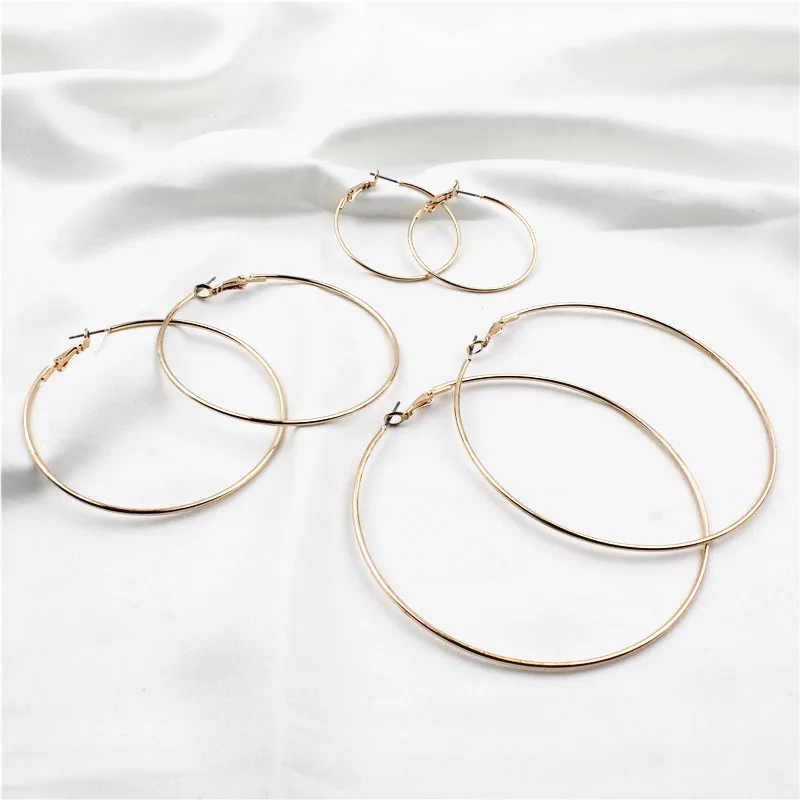 3 пары/компл. большие круглые серьги кольца для женщин модные золотого цвета из