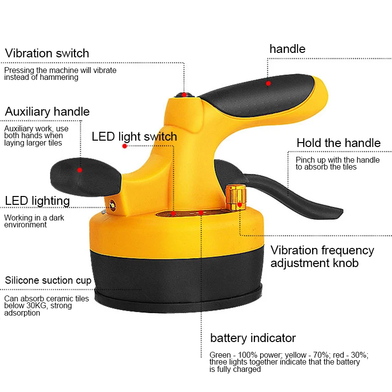 Плитка профессиональный плиточный инструмент машина вибратор присоска регулируемая для 60X60 см DAG-корабль