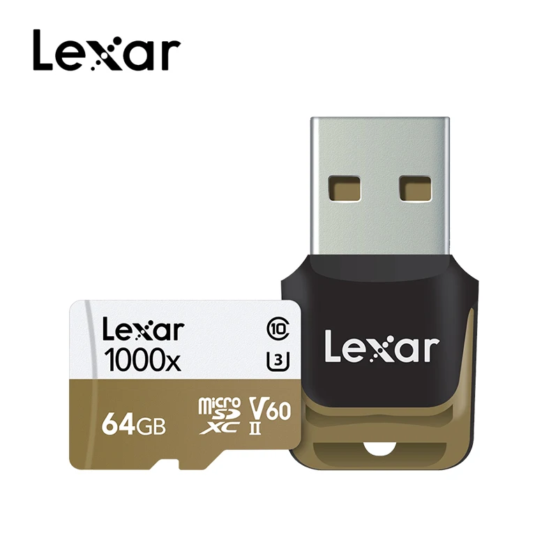 Карта micro sd Lexar 633x1000x32 Гб 64 Гб 128 ГБ 256 ГБ 512 Гб карта памяти класс 10 карт micro sd для 1080p full-HD 3D и 4K видео - Емкость: 1000X-64GB