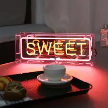 Подарки на день рождения Свадебная коробка неоновая вывеска акриловый атмосферный светильник для спальни доска для сообщений ручной работы декоративная лампа Подвесные вечерние лампы