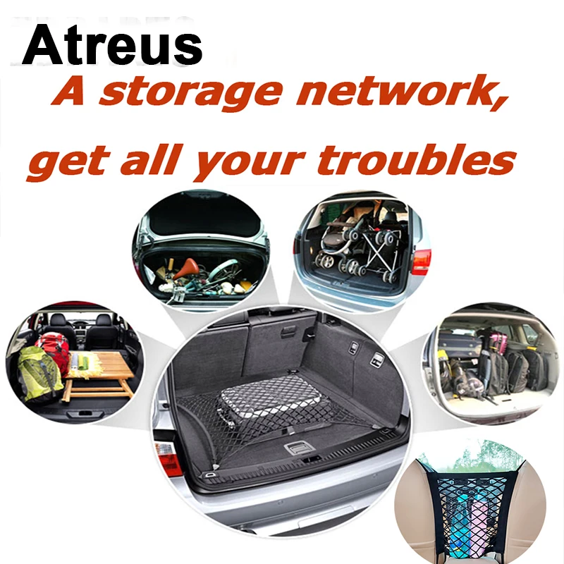 Atreus For BMW e46 e39 e36 X5 X6 Audi a4 b6 a3 a6 c5 q5 t Renault duster Lada granta Car Crash Rear Seat Trunk Storage Fixed Net |