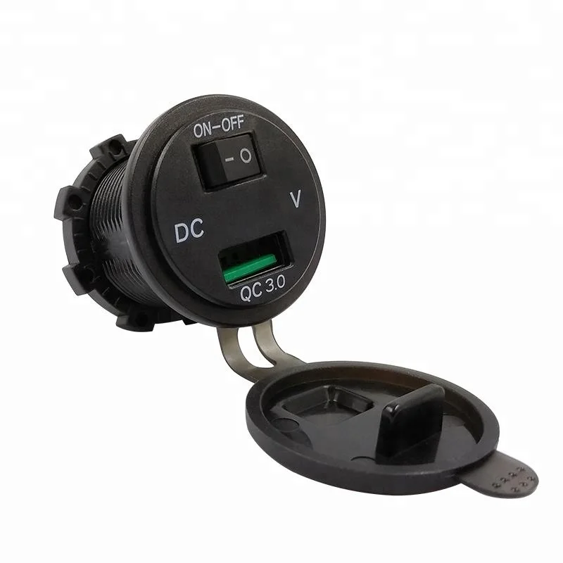Высокое качество мотоцикл автомобиль водонепроницаемый QC3.0 USB зарядное устройство розетка с выключателем
