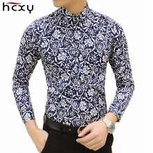 HCXY,, цветная Весенняя и летняя Модная брендовая мужская одежда, рубашка с принтом, большой размер, тонкая мужская рубашка с цветочным принтом