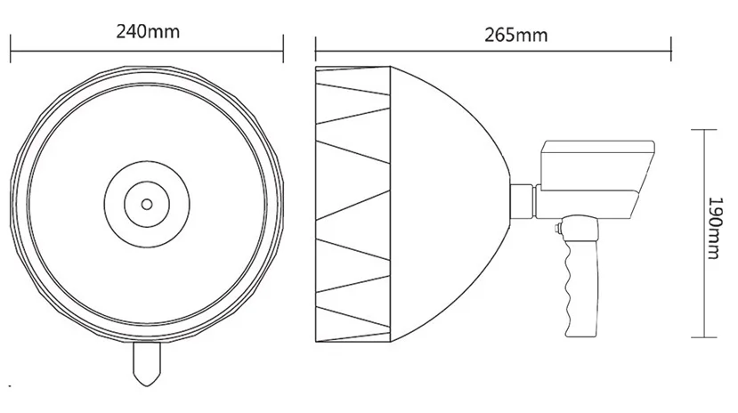 9 inch HID Driving Light KF-K5014 size