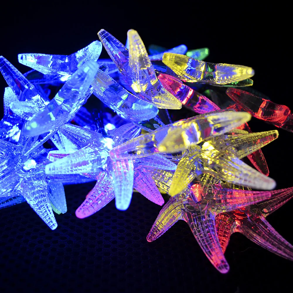 20 Starfish LED Solar String Light 4.8M For Outdoor Wedding Garden Decoration Christmas lamp lighting | Лампы и освещение