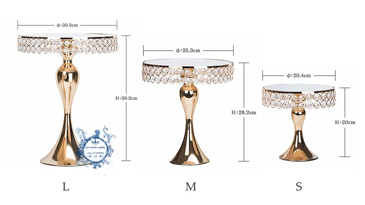 Хрустальная подставка для торта настольная Центральная Золотая зеркальная поверхность подставка для десерта и кексов столик для торта Свадебная вечеринка декорирование выпечки инструмент