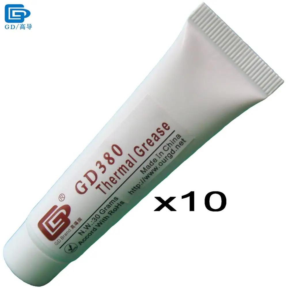 

GD380 Thermal Conductive Grease Paste Silicone Plaster Heat Sink Compound 10 Pieces Net Weight 30 Grams Soft Tube Packaging ST30