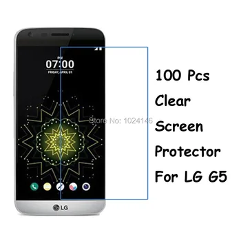 

New 100 Pcs/Lot HD Clear Front Screen Protector For LG G5 Protective Film Guard With Cleaning Cloth
