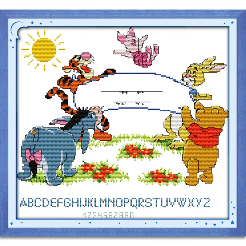 Joy Sunday Winnie The Pooh Alphabet Counted Cross Stitch DMC Cross