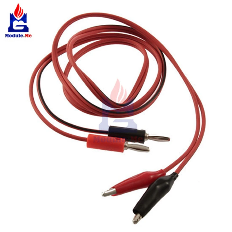 

Alligator Test Lead Clip To AV Banana Plug Connector TO Dual Tester Alligator Clip Probe Cable 1M